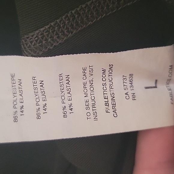 Fabletics Green Mid-rise Cropped Leggings size L - Picture 4 of 5